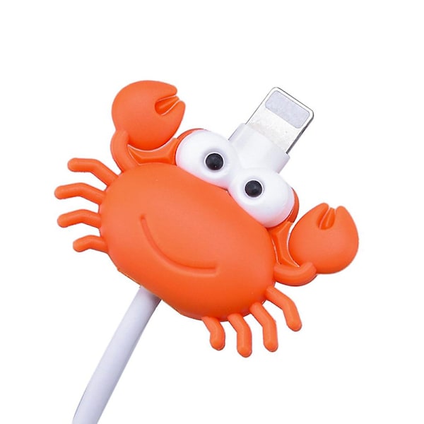 Usb-laderkabelbeskyttende deksel søt insektform ledningsbeskytter for [DB] Crab
