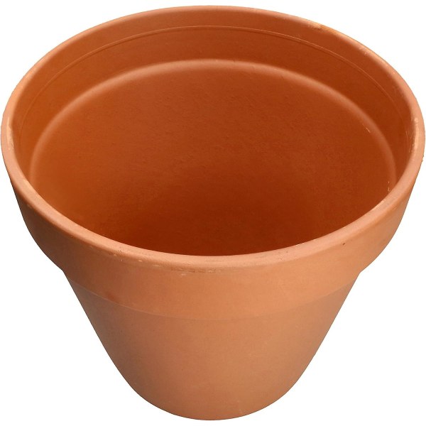 Sæt med 4 terracotta blomsterpotter - 13 cm - Med kant - Til indendørs og have