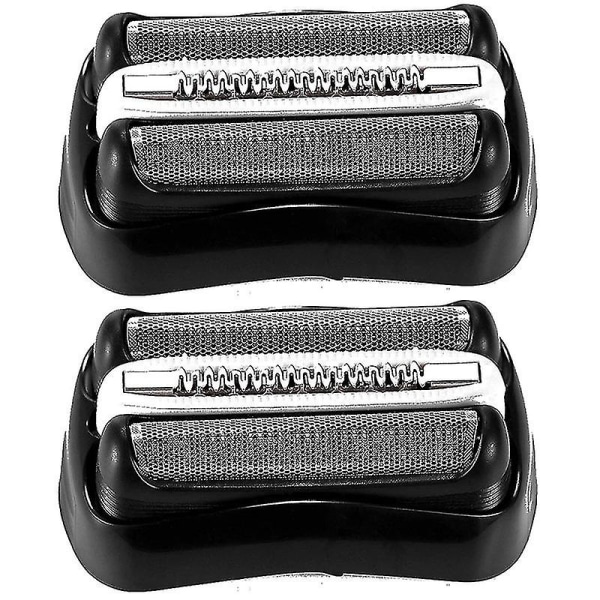 2 stk 32b barbermaskindel kompatibel med Braun Series 3 - Erstatningsfolie og kutter [DB] black