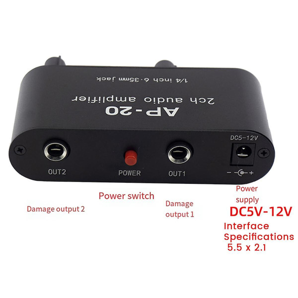 Dual Channel Amplifier Mikrofon Amplifier Ap-20 För Live Sound Card Högtalare Förförstärkare