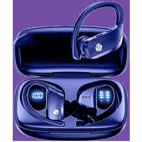 Trådløse Bluetooth-hodetelefoner Sports Binaural Løpehodetelefoner (blå)