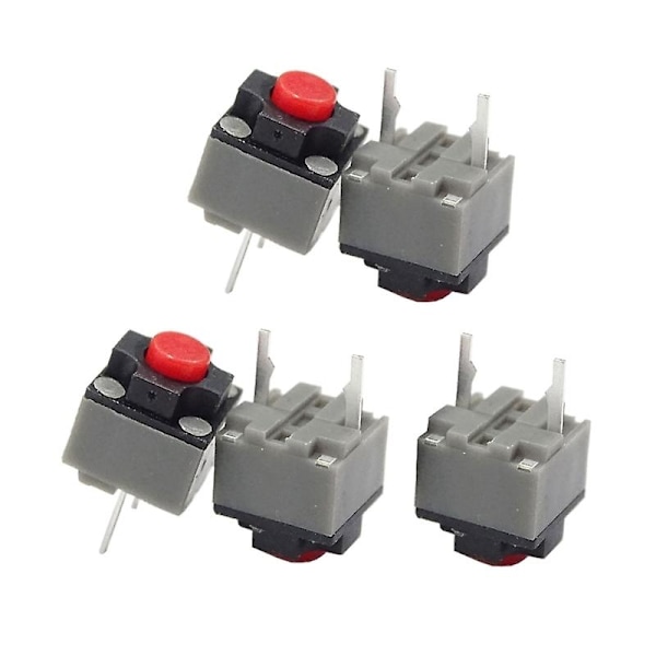 5 ST Kailh Tyst Knapp 6x6x7.3mm Fyrkantig Tyst Mikroswitch Taktil Knapp [Db] Red