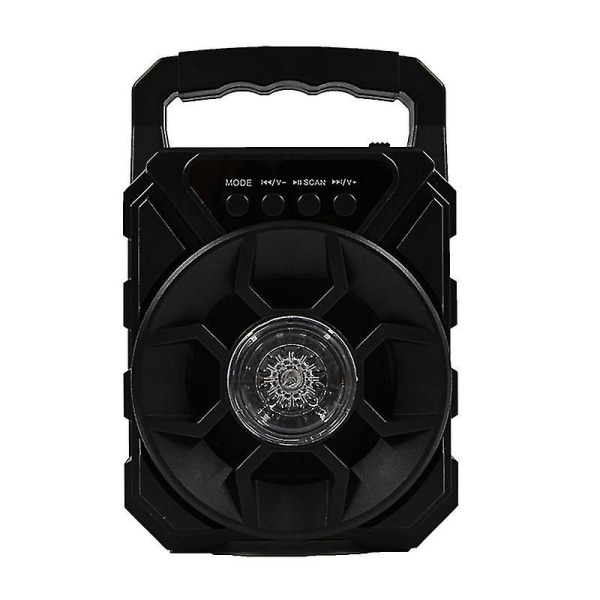 Äänirasia Hifi Fm-radio Kannettava Bluetooth-yhteensopiva 5.0 Kaiutin Led-valolla Ulkokäyttöön Jikaix Black