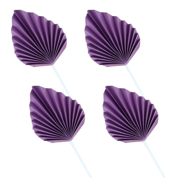 4 set kakkupäällinen Hieno työstö Laaja levityspaperi pystysuora palmunlehdet kuppikakkusisustus Juhlatarvikkeet Jikaix Purple L
