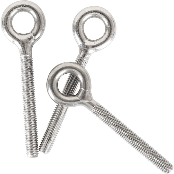M6 304 Rustfritt Stål Ring Lang Skrue Gjengestang Ring Bolt 10stk