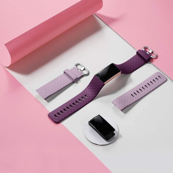 2-packs ersättningsrem kompatibel med Fitbit Charge 3 Rem/fitbit Charge 4 Rem, Mjuka Sports Watch Armband Armband För Kvinnor Män, Liten Stor