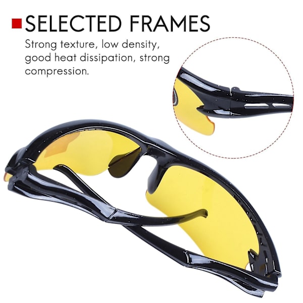 Gule nattsyn HD UV 400 beskyttelse blendende polariserte kjøreglass solbriller sports riding briller briller (farge: gul) JP [db]