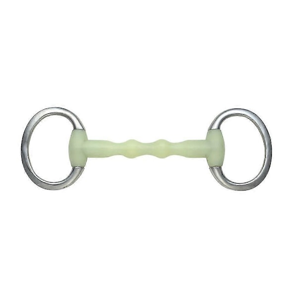 Shires Equikind Ripple Mullen Munn Heste Eggbutt Snaffelbitt - Rustfritt Stål db Pale Green 4.5in