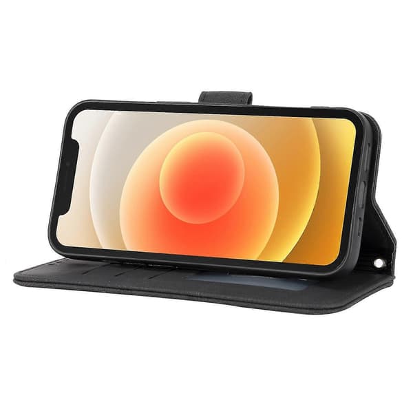 Præget læderetui til iPhone 15 [DB] Black