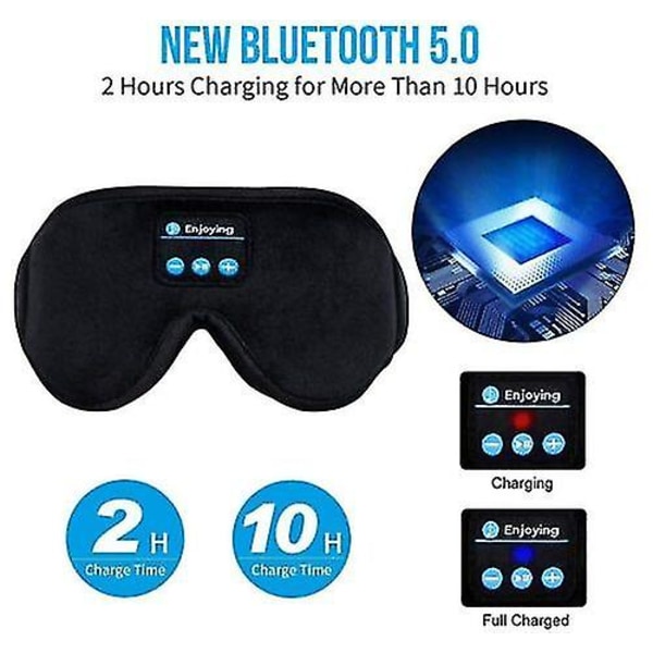 Trådlösa musikhörlurar Ögonmask Sovmask med 5.0 Bluetooth hörlurar