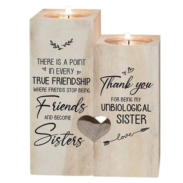 Kaksipuolinen printed kynttilänjalka-paras ystävä kynttilä Paras ystävä syntymäpäivälahja joululahja [XC] as shown