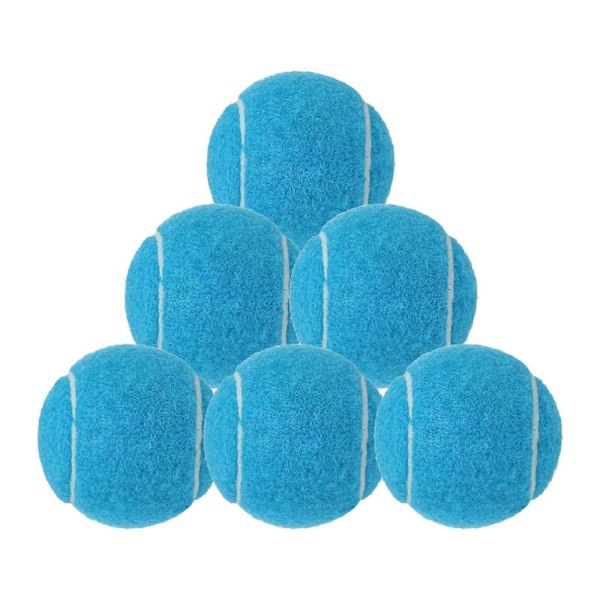 6 stk. Tennisballer for nybegynnertrening for racketsport Nybegynnere Utendørs Kaffe [db] Blue 6.4cm