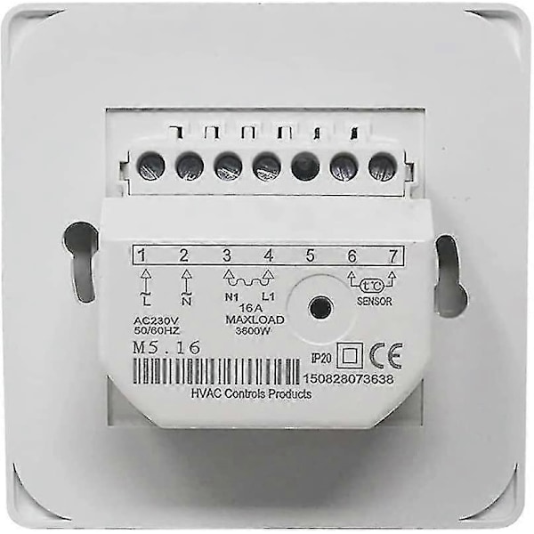 Manuell golvvärme termostat 220v 16a, elektrisk golvvärme regulator mekanisk rumstermostat med golvsensor sond 1st [db]
