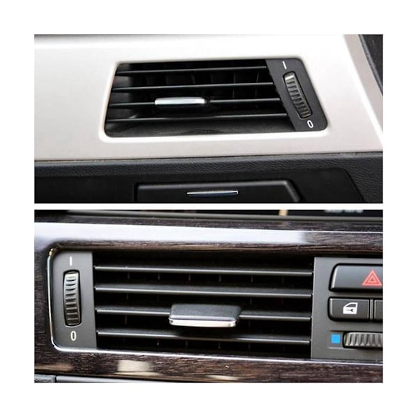2 stk. til 3-serie E90 05-12 Holdbar Front A/C Air Conditioning Vent Outlet Tab Clip Reparationskit [DB] Black  Silver
