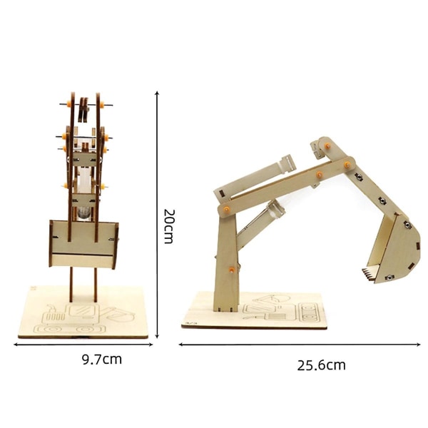 Hydraulinen kaivinkone DIY Opiskelijatiede ja -teknologia Puinen tiede ja koulutuslelut Malli Scie