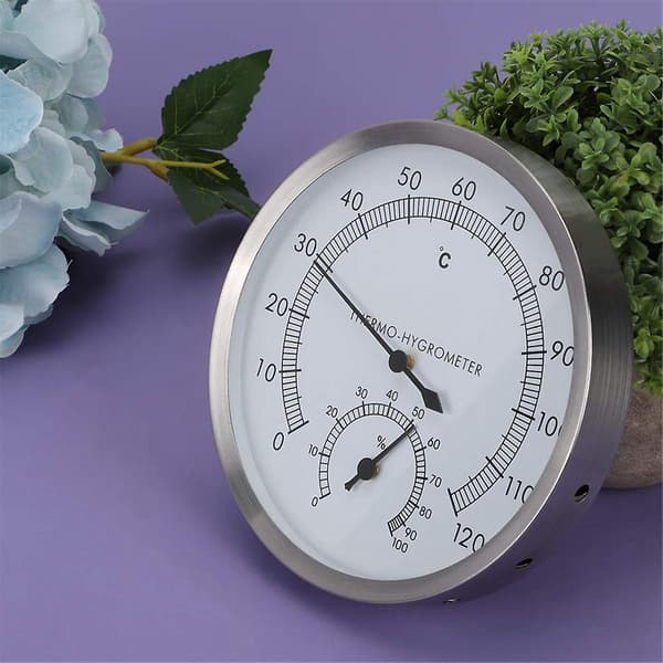 -hygrometer 2-i-1 Rustfrit Stål Sauna Rum Termometer Hygrometer -hygrometer Sauna Rum Tilbehør