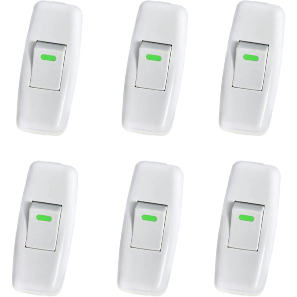 Lampströmbrytare, Torpedobrytare, Inline Sladdströmbrytare, Sänglampsströmbrytare, Inline Gungströmbrytare För Sängbordslampa På Knapputbyte, 6-Pack