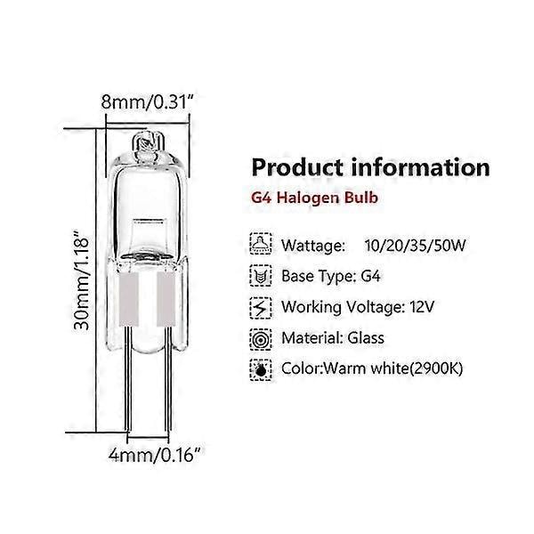 10 st halogenlampor kapsellampor G4-12V-10W G4-12V-10W G4-12V-10W [db]