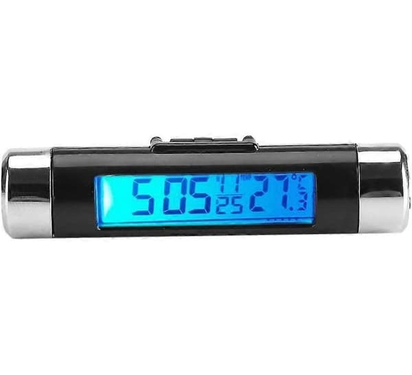 Bil LCD Digital Clip Termometer Ur Digital LED Bilur Termometer Køretøjsinstrumentbræt Ur Elektronisk