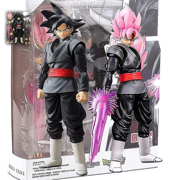 14cm Anime Dragon Ball Black Goku Zamasu Actionfigur  Super Saiyan Movie Version Dbz Modell Med Flere Tilbehør Legetøj Db WHITE with box