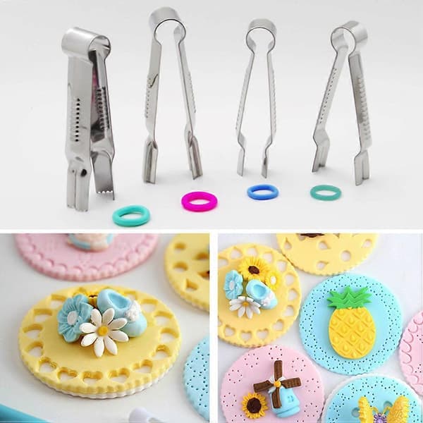 Fondantforme Kageblondeclips til kagedekoration 24 stk. clips i rustfrit stål