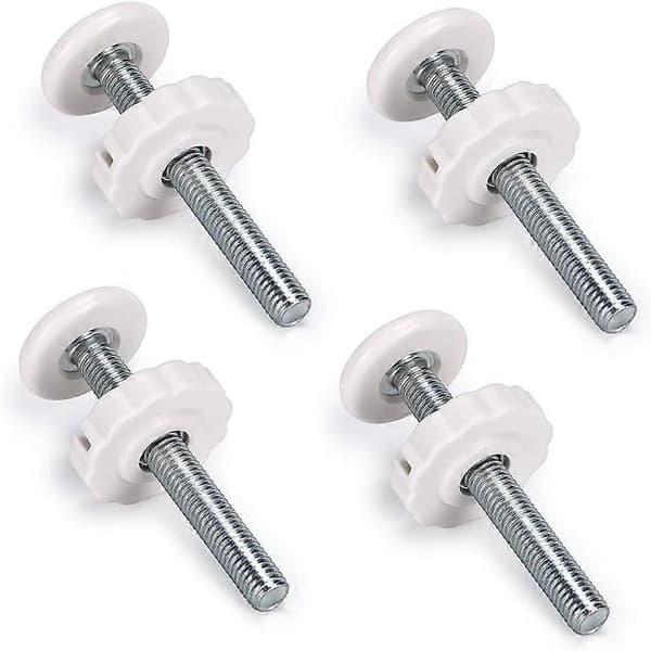 4 st M10*80mm Gängade Stift Tryckstänger för Trappgrind (vit) [DB]