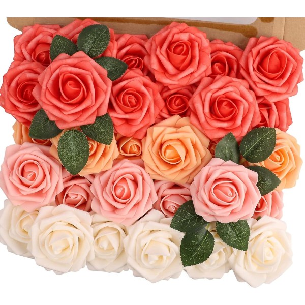 30 kpl keinotekoisia ruusukukkia, aito kosketus äitienpäivälahjaksi itse tehtyihin kukkakimppuihin