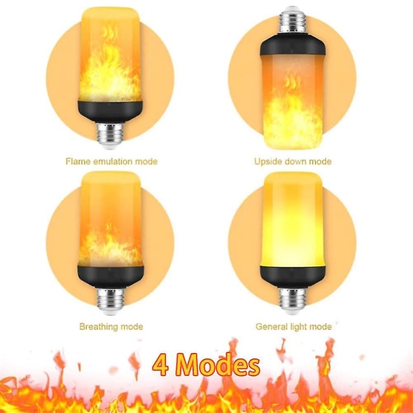 Emulering Dynamisk Flammeeffekt Pære Ac85v-265v Til Hjemme Flammelampe E26 B22 E27 Majspære Kreativ [DB] Yellow light E26