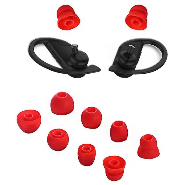 4 par silikon hörsnäckor Hörlurar Öronspetsar Cap av mjukt cover Passar för Beats Powerbeats Pro [DB] Red