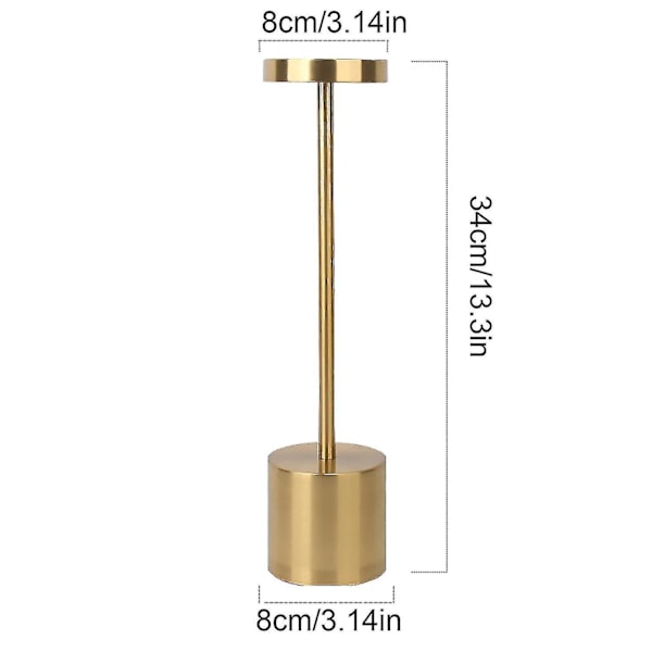 Genopladelig Bordlampe, Trådløs Bordlampe, Natlampe, Aluminium, Led Bordlampe, Velegnet Til {db} Gold