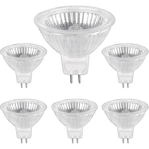 Halogenlampa GU5.3 50W 12V, 800lm Varmvit 2700K Dimbar, Halogen Spotlightlampa MR16, 6-pack [DB]