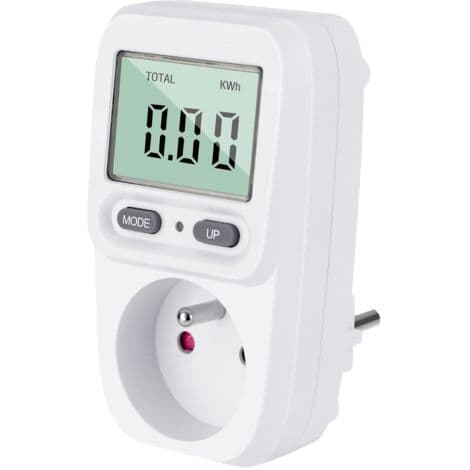 Energimåler Wattmeter Plugg Strømforbruk, Pluggkontroller kWh Måler Maksimal Effekt 3680W 16A for Energisparing (DB)