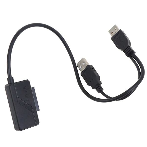 Usb 2.0 till 6+7 13pin Slim-Sata-kabel med extern USB2.0-strömförsörjning [DB]