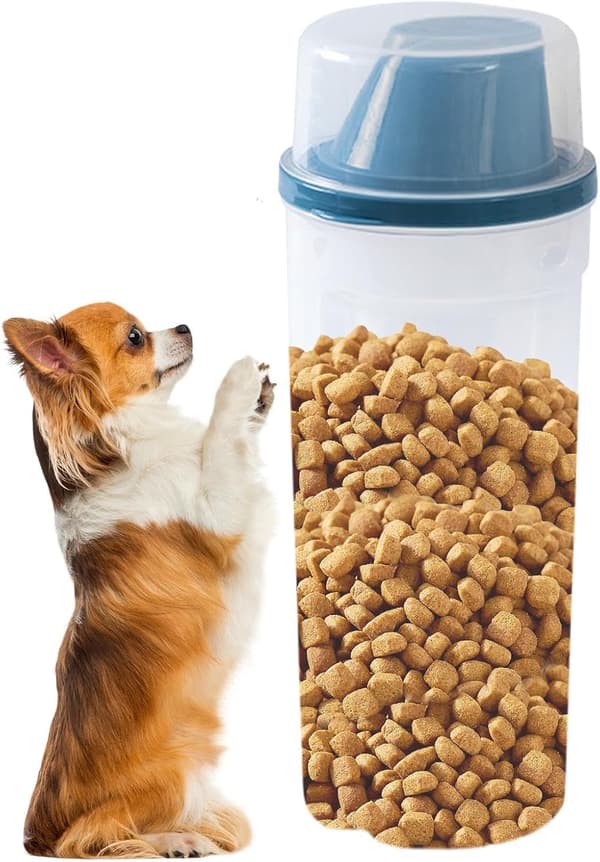 Hundemadskål – Stor gennemsigtig dispenser (1500 ml) – Foderbeholder (DB)