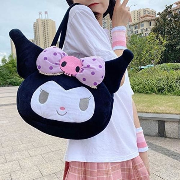 Kuromi Handbag, Anime Cosplay Plush Bag Cute Cartoon Figure Backpack for Girls Women