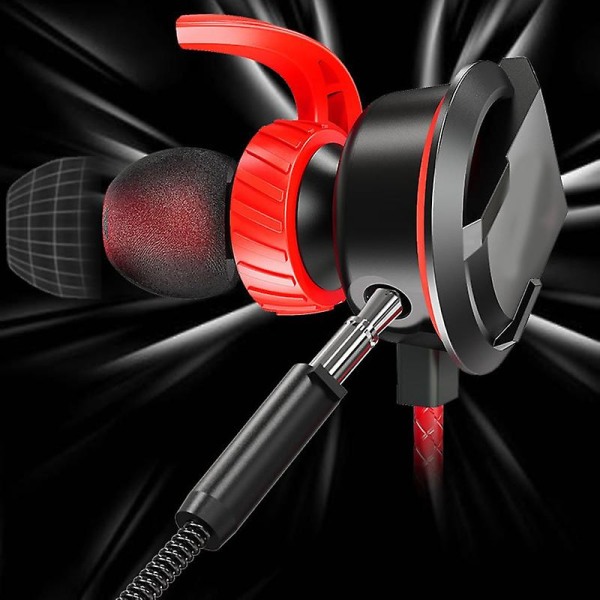 Rx3 Langallinen Kuuloke Dynaaminen Herkkä Kaksoismikrofoni 3.5mm Hifi Korvanappikuuloke Puheluihin Jikaix Black