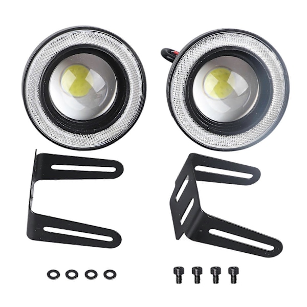 2 kpl Auton Sumuvalot 3,5 tuuman LED Halo Rengaslamppu 30W 1200LM 6000k - 7000K COB Aukko DRL Ajovalo { DB}