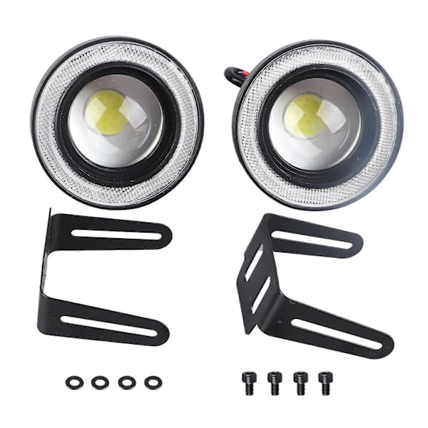 2 stk Bil Tåkelys 3,5 tommer LED Halo Ring Lampe 30W 1200LM 6000k til 7000K COB Blende DRL Kjørelys{ DB}