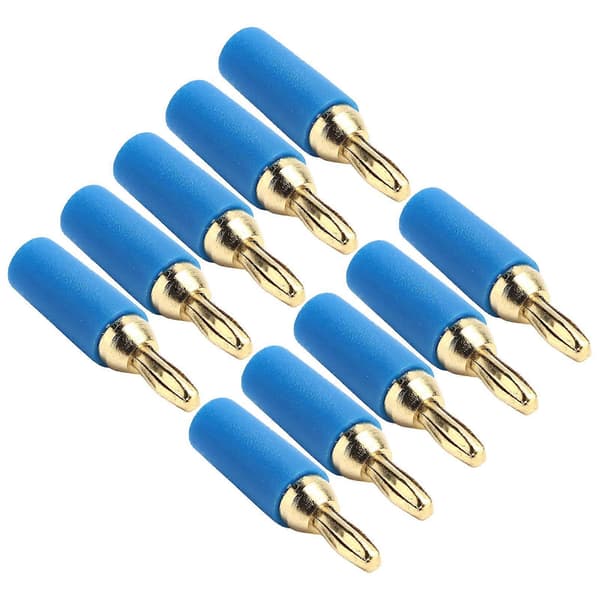 Bananstik 2,5 mm Forgyldt Messing Hanstik 10 stk. Tilbehørssæt [db]