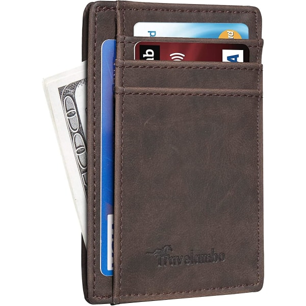 Front Pocket Minimalist Leather Slim Wallet Rfid Blocking Medium Size