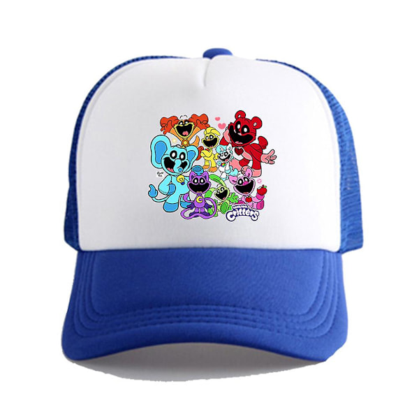 Smilende Critters Snapback Baseball Cap Barn for Gutter og Jenter Sommer Justerbar Pustende Solhatt (FW) Blue