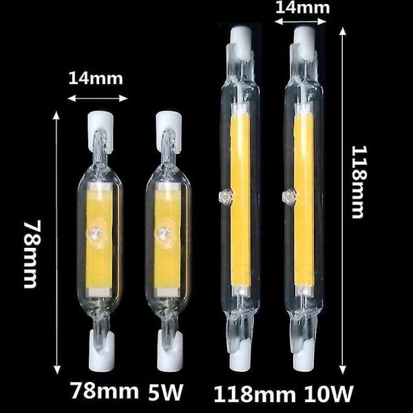 Sajy Led R7s Glasrör Lampa Hög Ljusstyrka Dubbeländad Ljus Ersätt Halogenlampa [DB] 110V Warm White 78mm