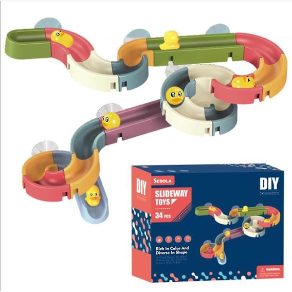 2023 Nye 34/48stk Badeleker, Andebane Badeleke Baby Badeleker Vannrutsjebane Med Opptrekkbar And, Diy E Db 34pcs
