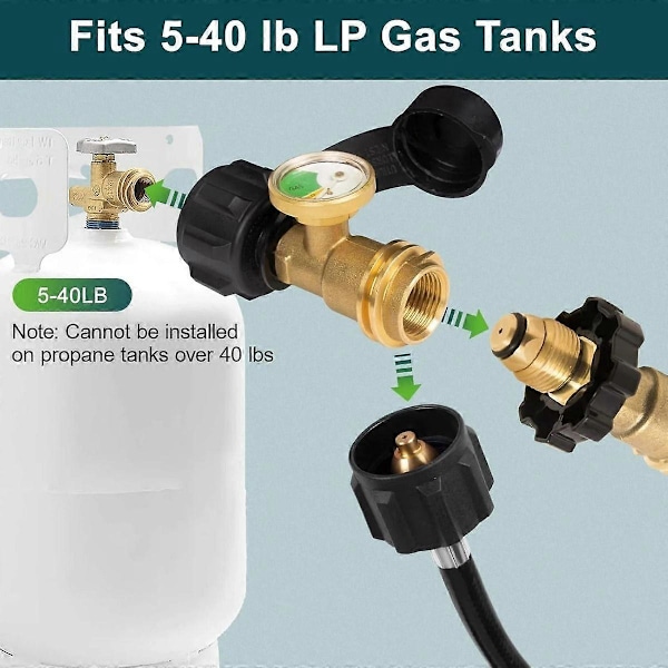 2025 Ny Propan Tankmätare, Propan Nivåindikator för 5-40LB Tankar, Perfekt för Husbil, Propanvärmare, Eldstad, Gasgrill och Mer, [DB]
