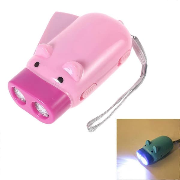 Käsipuristettava Power Pig 2 LED Taskulamppu Dynamo-taskulamppu [db]