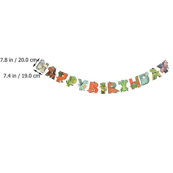 Fødselsdagsfestbanner til festindretning Dinosaurdesign 1 stk [DB]