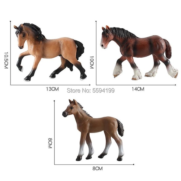 15 stilar Häst Djur Clydesdale Hanoverian Arab Shire Appaloosa Modeller Action Figur Pedagogisk Samling Leksaker Presenter Figurer DB G