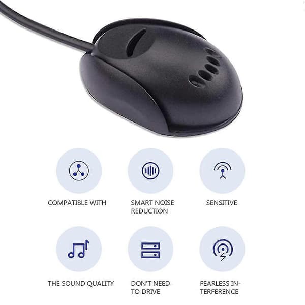 3,5 mm Bil Extern Mikrofon Bluetooth-kompatibel Mic För Instrumentbräda Solskydd [db]