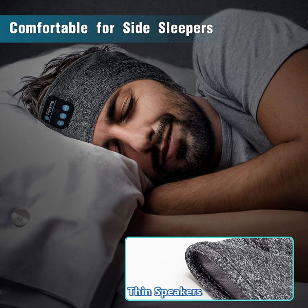 Sleep-kuulokkeet, Bluetooth urheilullinen sankakuulokkeet ohuilla HD-stereokaiuttimilla, jotka sopivat täydellisesti nukkumiseen, harjoitteluun, lenkkeilyyn, joogaan, unettomuuteen, lentomatkoihin, M