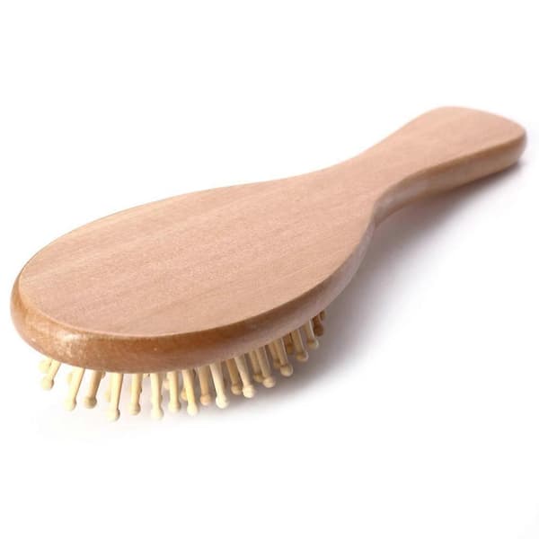 Antistatisk hårkam i tre for hodebunnsmassasje Hvit Vent Brush[DB]